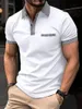 Summer Bussiness Casual Men Polo Shirts Plaid 3D Lapel Button krótkie rękawy moda