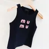 Miui Womens Tanks Top Women Tank Tops Designer Vest Sleeveless Camis Pure Cotton Fashionable Sticked Camisole Tees