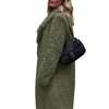 Damesjassen massieve kleur jas jas vrouwen verdikt pluche stijlvol lange outssear voor herfst/winter met revers