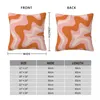 Travesseiro líquido redemoinho retro moderno padrão abstrato no creme rosa laranja tampas decorativas de travesseiro decorativo
