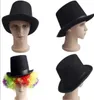 Zwart Satin Filt Top Hat Magician Gentleman volwassen 20039S Kostuum Tuxedo Victorian Cap Halloween Christmas Party Fancy Dress Top1046481