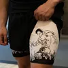 Anime Baki Hanma Gym Allenamento Shorts for Men Athletic Quick Dry 2 in 1 Costume di cosplay di compressione 240403