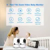 HelloBaby 5 "Baby Monitor med 26 timmars batteri, 2 kameror, Pan Tilt Zoom, 1000ft Range, Video Audio, No WiFi, Vox, Night Vision, 2-vägs samtal, 8 språk, babyregisterfunktion