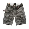 Herenbroek camouflage katoen shorts met riem voor mannen zwaargewicht Amerikaanse werkkleding casual half mannelijk vintage multi pocket 2024 zomer