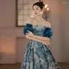 Abiti per feste sera Flower Jacquard Weave Ball Dress Elegante Cena Princess Banquet