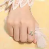 Wedding Rings Charming Boho Opal Leaf For Women Vintage Finger Ring Knuckle Female Fashion Jewelry Gifts