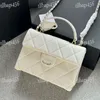 Portable Women Makeup Bag 21cm Caviar Leather Diamond Lattice Luxury Handbag Vintage Vanity Case Handväska Guld Hårdvara Evening Clutch Fanny Pack Card Holder Borsa