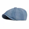 Berets LDSLYJR Four Seasons Cotton Solid Color Newsboy Caps Flat Peaked Cap Men and Women Painter Beret Hats 46 d240417