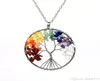 12pcset Tree of Life ketting 7 Chakra Stone kralen natuurlijke amethist sterlingsilverjewelry ketting choker ketting hanger voor WOM2258359