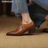 SURET Buty 2024 Spring/Autumn Women Oxfords oryginalne skórzane kobiety spiczaste palce czółenki