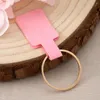 Jewelry Pouches 50PCS 1.3x6cm Pink Hanging Label Foldable Tags Kraft Paper Card For Diy Bracelet Necklace Retail Price Packagings