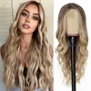 2024.200Dnsibe 613 HD Lace Frontal Wig Human Wigs Brown Raiz ombre loira Virgem brasileira 13x4 Ondas corporais de glue Wave Wigs de fechamento sintético para mulheres