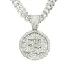 Pendanthalsband 6ix9ine 69 Saw Necklace Pave Cubic Zircon Iced Out Hip Hop Charms smycken med 13mm Crystal Cuban Chain4738614