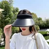 Visors Internet Celebrity Sun Protection Hat Womens Summer Big Brim Face-Covering and Sun-Shading No Top Air Top Hat UV Protection Out Y240417