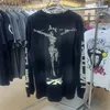 2024 New oversized Hellstar 1:1 label thick cotton oversized couple casual fashion long sleeved T-shirt