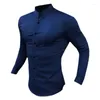 Camisas masculinas Camisas da primavera Autumn Moda de manga comprida Camisa masculina Super Slim fit