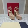 2024 Summer Designer Pum Sandals for Women New Fashion Cucchio grosso da 15,5 cm Tanna Super High Specchio in pelle Qulity Scarpe da matrimonio Sandali Slingback con scatola