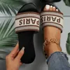 Slippers Fashionable Classic Simple Sandals Womens New 2024 Slide Fabric Cover Letter Outdoor Leisure Flat Bottom Slide J240416