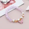 Charm Armband Rose Sisi Japanese and Korean Style Fresh Fary Futterfly Pendant Girl Bead Armband For Women Elastic Jewelry Gift