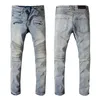 Mens Jeans Denim Skinny Designer Black Ripped Man Rip Straight Leg Zipper Fly Hole Fashion Long Hip Hop Men White Pants 20Ss Rock Grey Dhreh