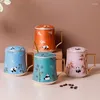 Canecas canecas de cerâmica conjunto de luxo chinês adorável xícara de panda presentes personalizados conjuntos de café