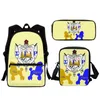 Bolsas escolares 3d sigma gama rho rho backpack laptop saco de laptop 3pcs/poodle padrão meninos meninos garotos viagens