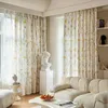 Curtain Yellow Printed Curtains For Living Room Floral Leaf Design Farmhouse Style Window Panel Drapes Treatment Bedroom Dining