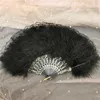 Figuras decorativas Lolita Fan de plumas de doble cara clásica plegable dulce femenino