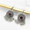 Chandelier Chandelier Femmes ethniques Boucles d'oreilles indiennes Classic Color Colles Bells Tassel Round Retro Flower Drop Boho Jhumka bijoux Livraison DHL13