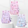 Bolsas escolares de alta qualidade geladeira porta lateral princesa dreamy color backpack os alunos do ensino fundamental protegendo a coluna vertebral