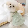 Appareils pour chiens Summer Soids Robe Plaid Jupe mignonne Vêtements Chihuahua Corée Bichon Puppy Appyls Kitten en dentelle Daisy Robes