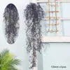 Dekorativa blommor 2 PCS Artificial Golden Willow Bell Wall Hanging Fake Plant Decoration Plastic Faux Vines for Home Garden Balcony