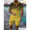 Suisses de survêtement masculines Style Tracksuit Suit de haute qualité Shorts d'été décontractés 2 pièces 3D Print Shirt Luxury 2023 Male Drop Deli Dhvue