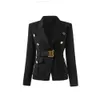 BA028 Womens Suits Blazers Offizielle Kleidung Parisstyle Retro Fashion Designer Anzug Jacke Löwe Doppelbrust Slim Plus Size BC06