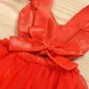 Fille habille les vêtements de la Saint-Valentin OUfits pour les bébés filles à paillettes rober sans manches princesse joues de jeu d'été