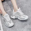 Casual Shoes Genuine Leather Sneakers Women Platform Ladies Air Mesh Hollow Chunky Girls Trainers Woman Basket Femme