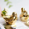 Candle Holders Ceramic Animal Holder Cup Decorative Tray Placements Ware Electroplated Bird Base Home Decor Candlestick