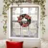 Flores decorativas 25/35 cm Christmas Wreath pendente PVC Red Fruit Gift Ornamentos para decoração de árvores de ano 2024#Z