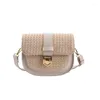 Borsa per spalla di cannuccia estiva Boemia Woven Weven's Fashion Simple Boho Flap Crossbody Saddle