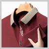 High-End Summer Business Coul Betathing Fabric Mens Lapel Polo Shirt Kort ärm Fashion Designer Tops M-4XL 240329