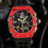 Men Watch Strap Top Fashion White Mechanical Brand Rubber New Automatic Red Self Case Winding Sweeping With