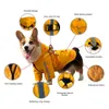 Aparel de cães Pet Choat Rain prova de chuva com zippertape à prova d'água Pets Multifuncionais com capuz Rain Slicker para o verão