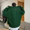 Herrenpullover Kleidung Kleidung Zip-up Grüne Reißverschluss Strickpullover männliche Strickjacke Kragen einfache Farbe Overfit lässig über Fit Y2K Streetwear