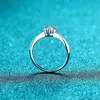 Smyoue Heart Cop 052ct Anello di fidanzamento reale Solitaire Spolkling Simulato Diamond Wedding Cand for Women 925 Silver 240417