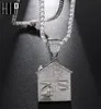 Hip Hop Iced Bling Cubic Zirconia The Bando Trap House kettingen Hangers voor mannen rapper sieraden met tennisketen6425554