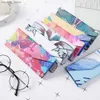 Sunglasses Cases Cute Triangle Glasses Box Cartoon Printed Folding PU Waterproof Strong Magnet Eyewear Case Portable Protective Organizer Y240416