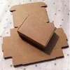 Enveloppe-cadeau 2024 boîte d'emballage en papier kraft naturel petit artisanat pliant marron brun à la main en carton