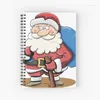 Spiral Notebook regeerde papieren hardcover dagboek met schattige sneeuwman Santa Claus Man For Kerst Kids Friends Gift School Party Gunsten