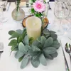 Bandlers Bague de verdure artificielle Eucalyptus Couronne de couronnes pour la table de table de fête de mariage à la maison