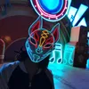 Arrival LED Luminous Cosplay Anime Mask Neon Light Up Fox Mask Halloween Party Mask Carnival Party Led Mask 240417